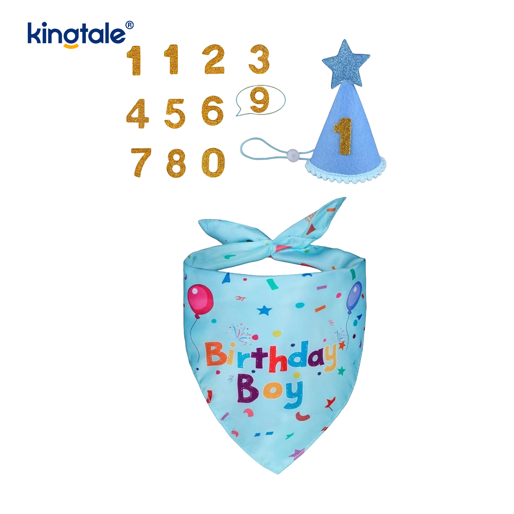 Conjunto de bandana de aniversário para animais de estimação