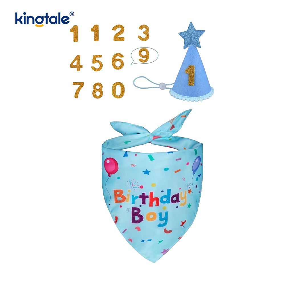 Conjunto de bandana de aniversário para animais de estimação
