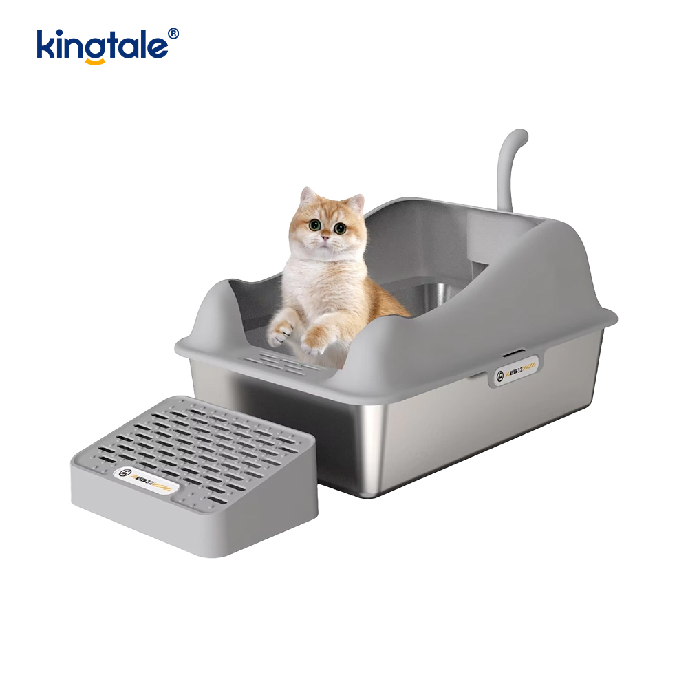 Caixa de areia para gatos com pedal anti-areia