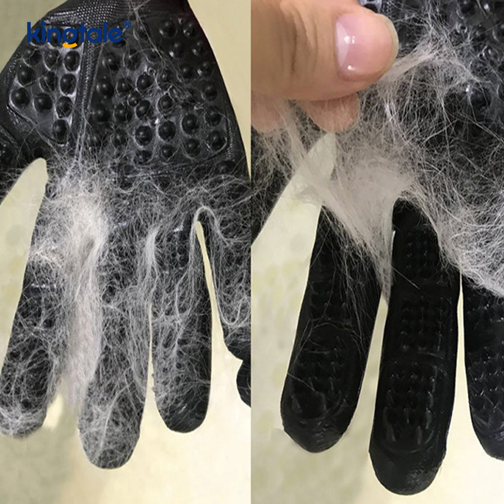 Luva removedora de pêlos de animais de estimação Luva suave para cuidados com animais de estimação Escova Deshedding Glove