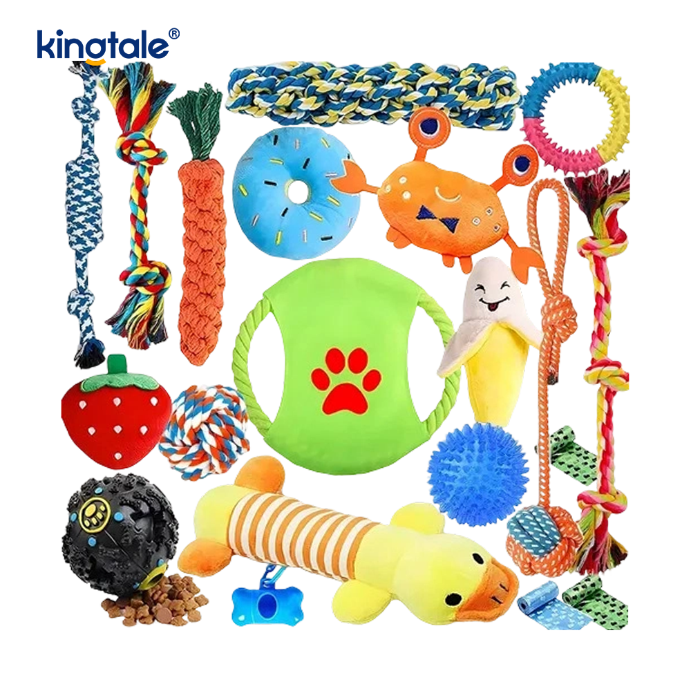 Conjunto de brinquedos de corda para animais de estimação 20 peças para dentição e diversão em ambientes internos