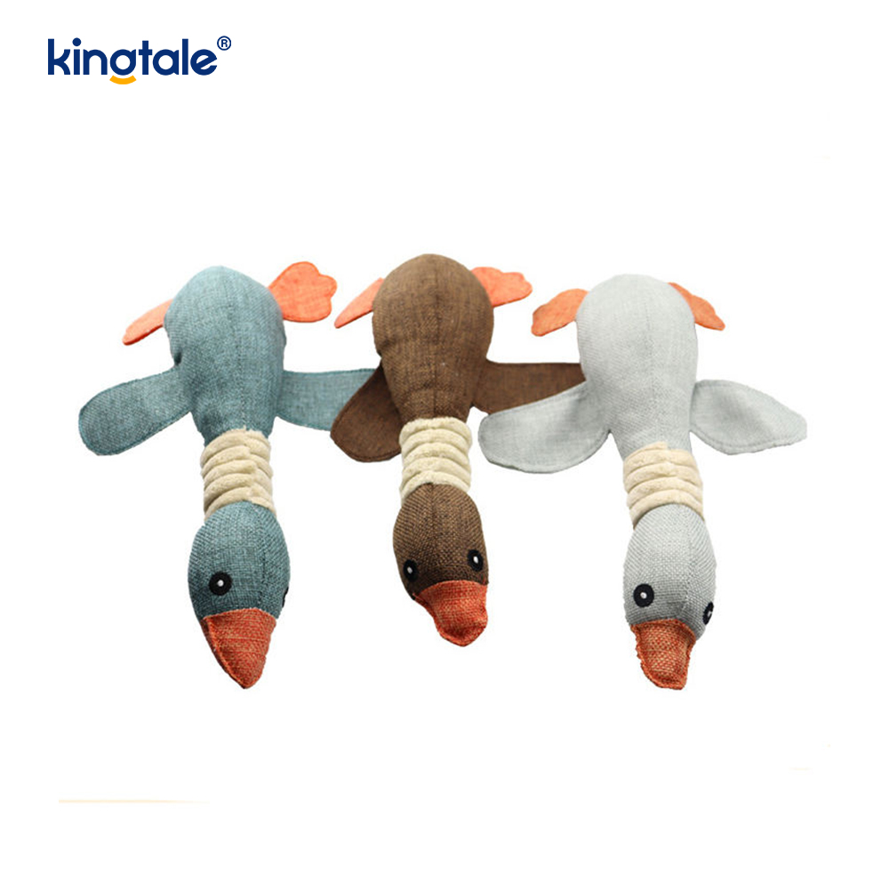 Pet Plush Squeaking Toy Ganso Resistência à mordida para limpar os dentes