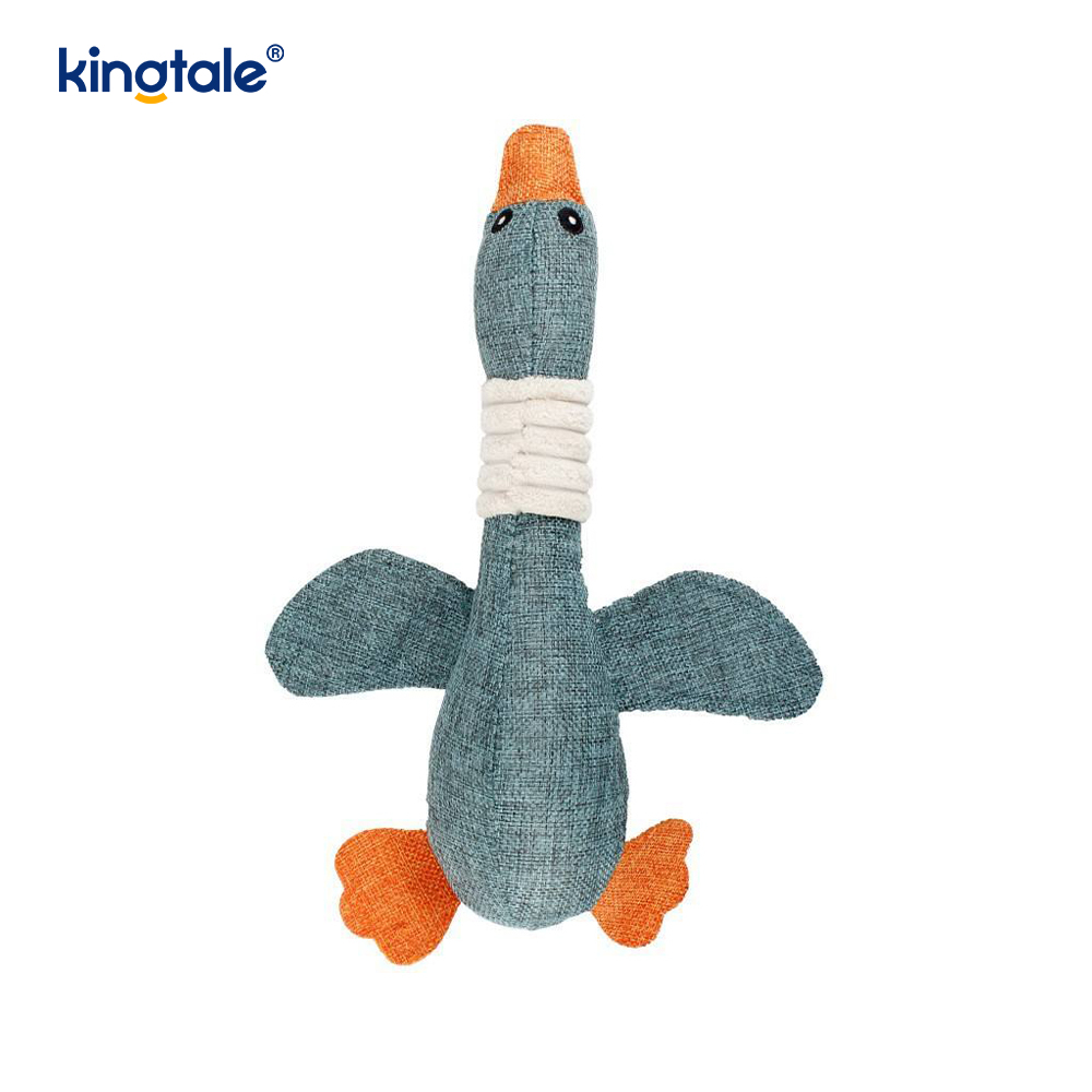 Pet Plush Squeaking Toy Ganso Resistência à mordida para limpar os dentes