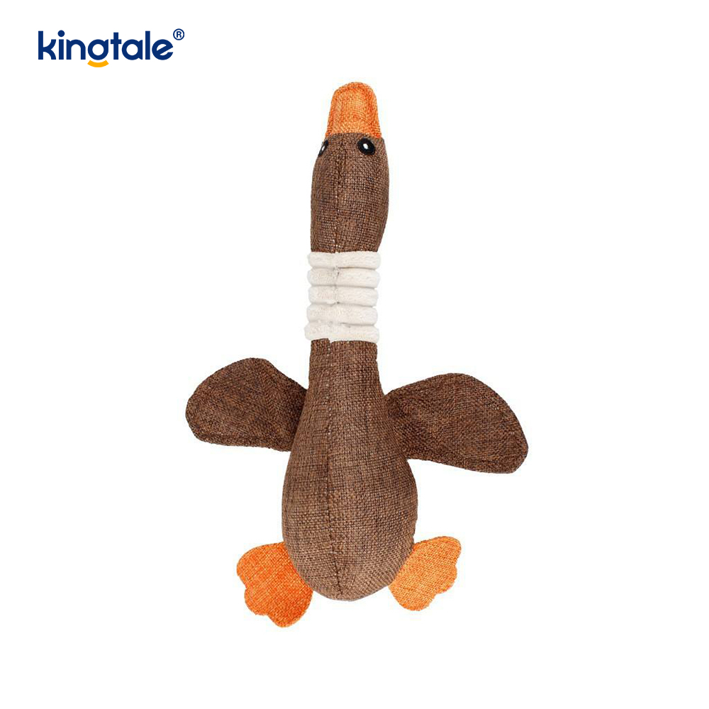 Pet Plush Squeaking Toy Ganso Resistência à mordida para limpar os dentes