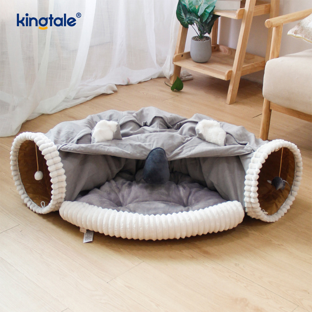 Túnel dobrável para brincar de gato, brinquedo interativo, labirinto, casa de gato, túneis internos