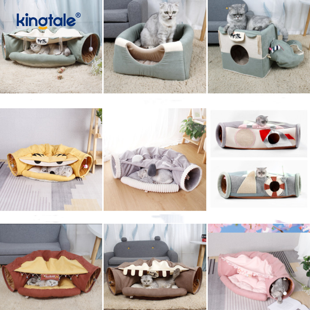 Túnel dobrável para brincar de gato, brinquedo interativo, labirinto, casa de gato, túneis internos