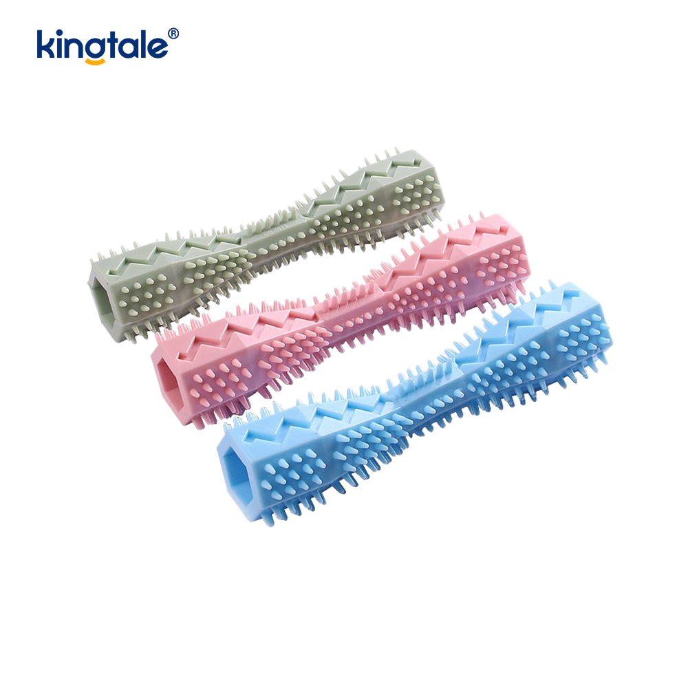 Dentição do animal de estimação e brinquedos sextavados dos cuidados dentários para limpar os dentes