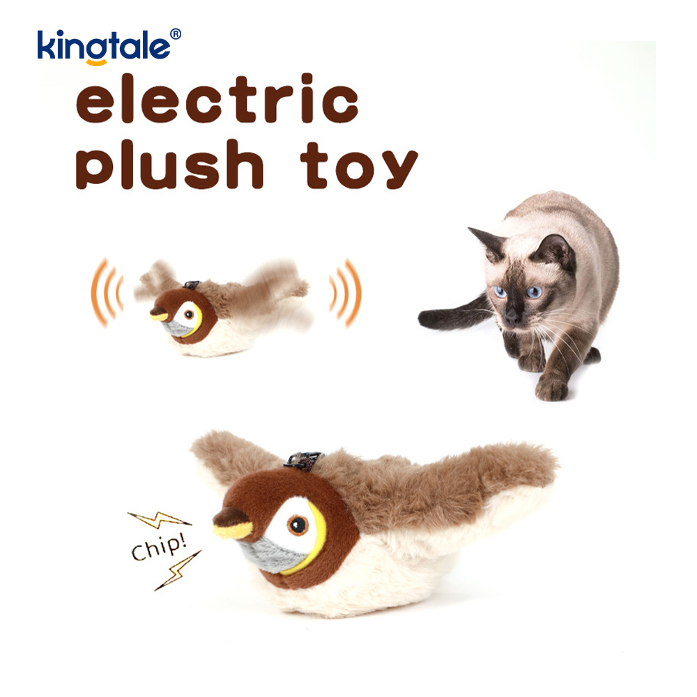 Brinquedo simulado do luxuoso do animal de estimação do pardal para todas as raças gato kicker catnip brinquedos pardal