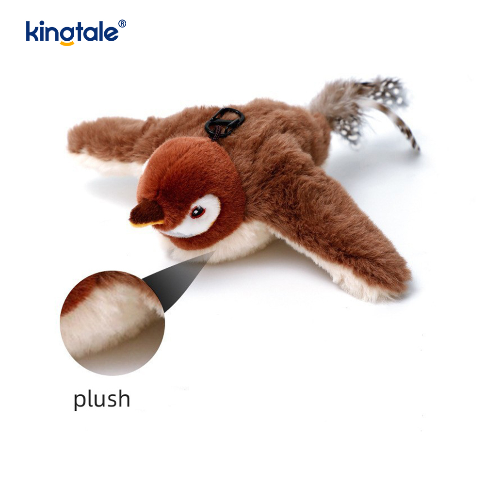Brinquedo simulado do luxuoso do animal de estimação do pardal para todas as raças gato kicker catnip brinquedos pardal