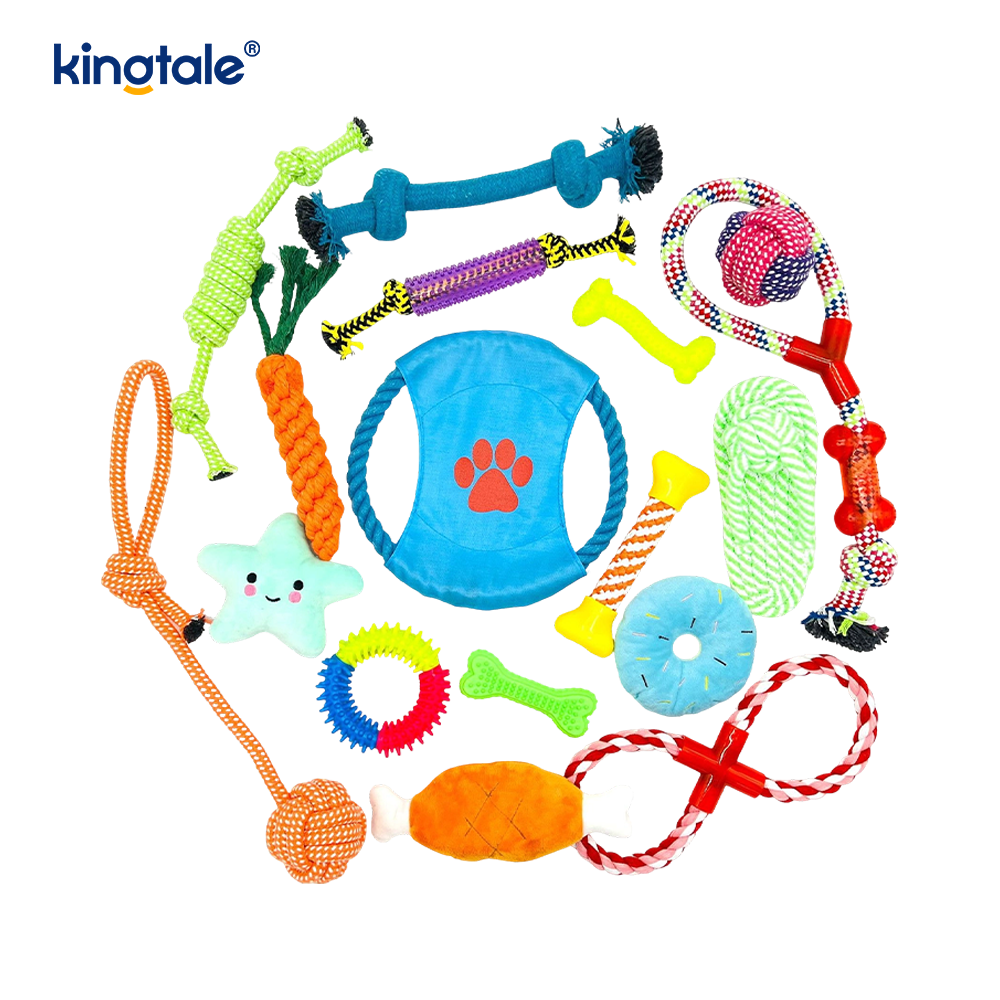 brinquedo da corda do animal de estimação 17pcs ajustado para a dentição e o divertimento interno e exterior