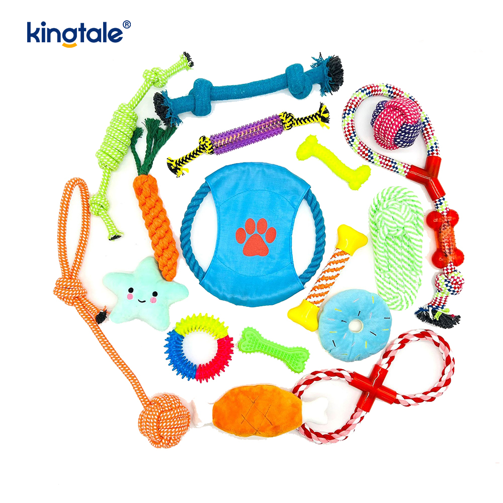 brinquedo da corda do animal de estimação 17pcs ajustado para a dentição e o divertimento interno e exterior