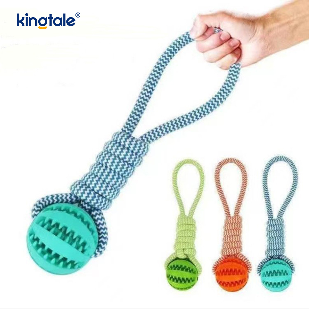 Bola de borracha mastigável extraível para brinquedo de cachorro, interna e externa