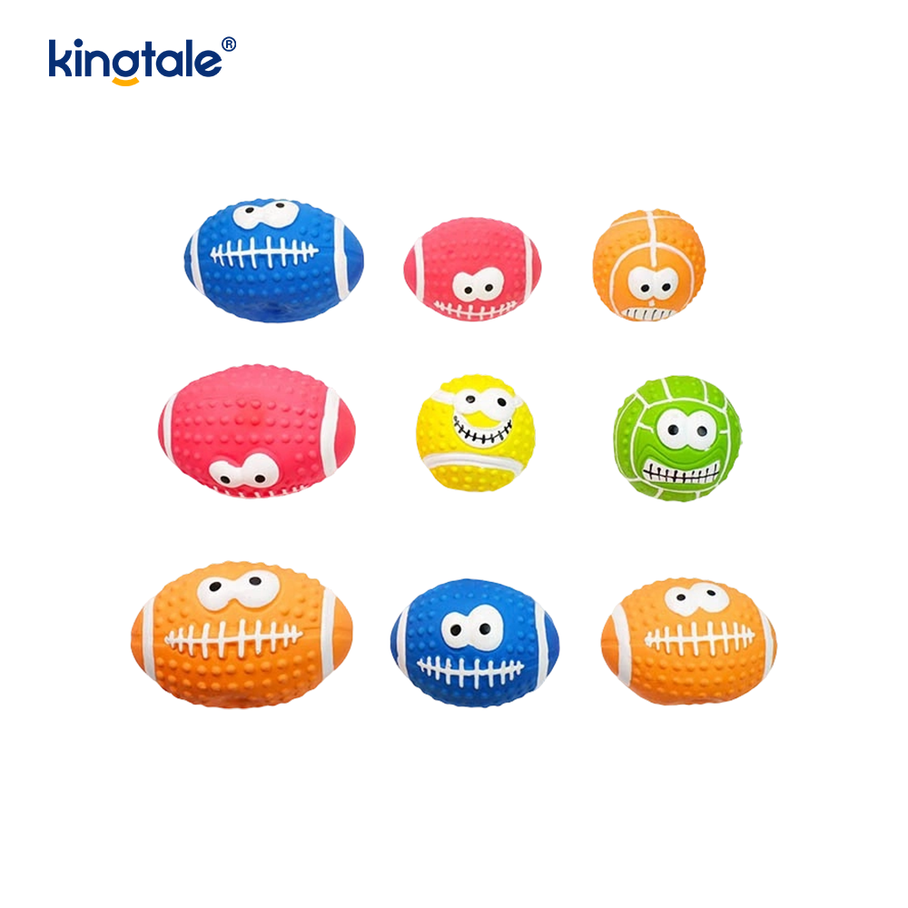 Pet Toy Latex que faz a bola sadia da cara do smiley interna e exterior