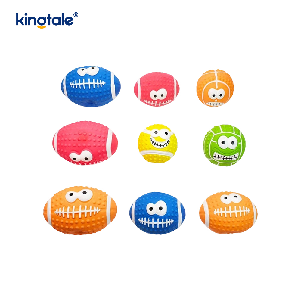Pet Toy Latex que faz a bola sadia da cara do smiley interna e exterior
