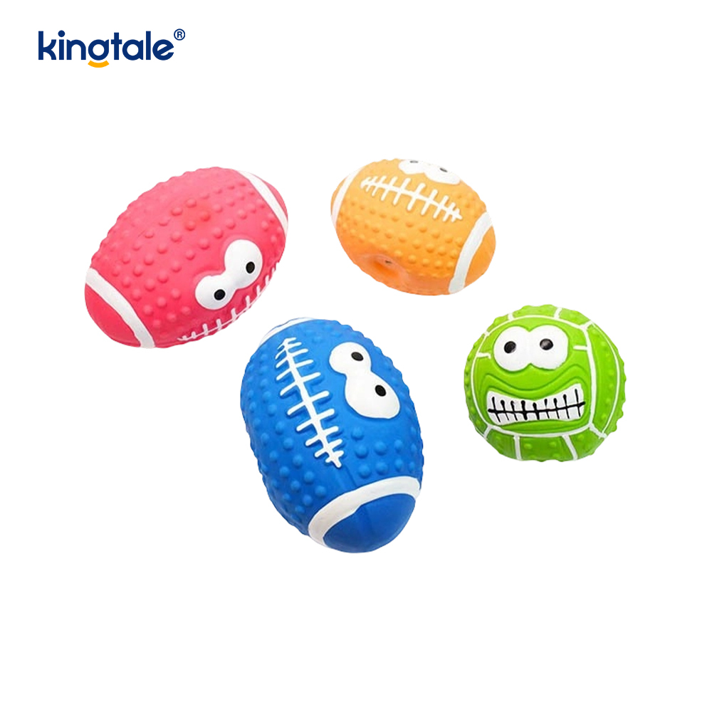 Pet Toy Latex que faz a bola sadia da cara do smiley interna e exterior