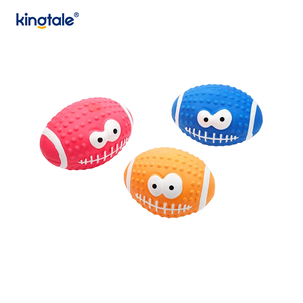 Pet Toy Latex que faz a bola sadia da cara do smiley interna e exterior
