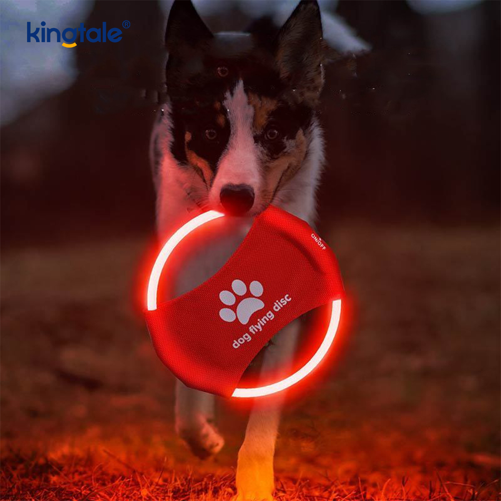 Pet Light-Up Frisbee Alta Visibilidade Iluminado Pet Training Jogando Jogando Para Exercício