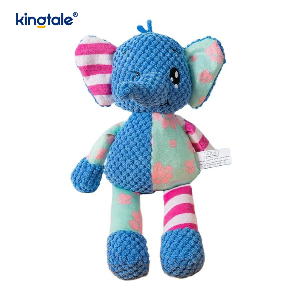 Brinquedo macio do animal de estimação do luxuoso do elefante azul com tela azul lavável à máquina
