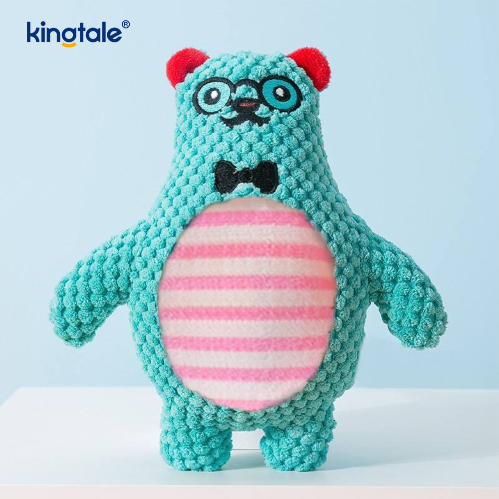Brinquedo macio do animal de estimação do luxuoso do elefante azul com tela azul lavável à máquina