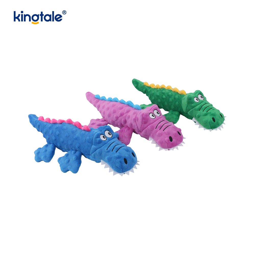 Brinquedo de pelúcia de crocodilo para animais de estimação para limpeza de dentes