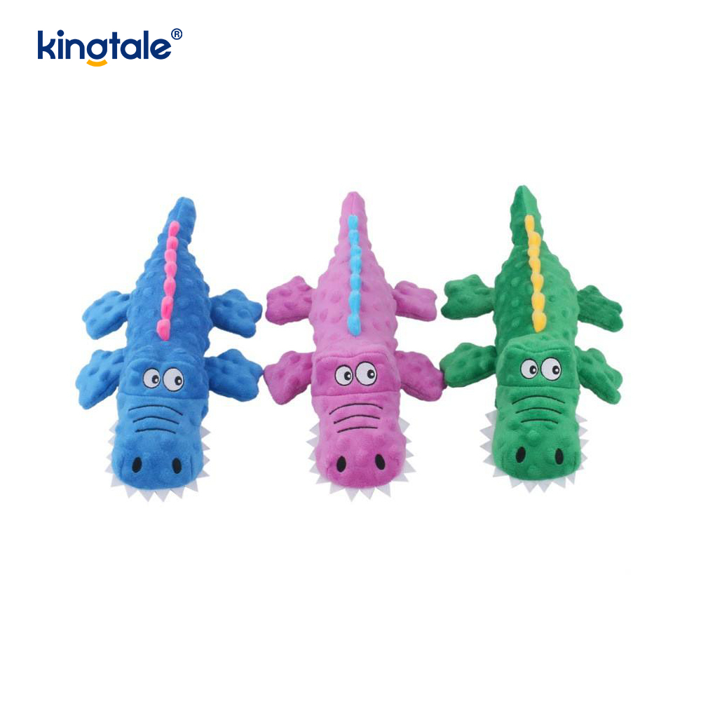 Brinquedo de pelúcia de crocodilo para animais de estimação para limpeza de dentes