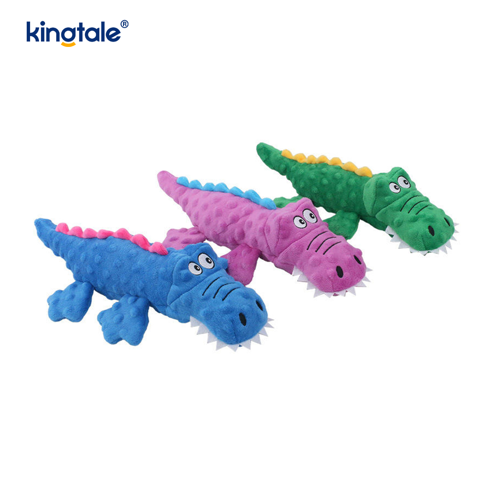 Brinquedo de pelúcia de crocodilo para animais de estimação para limpeza de dentes