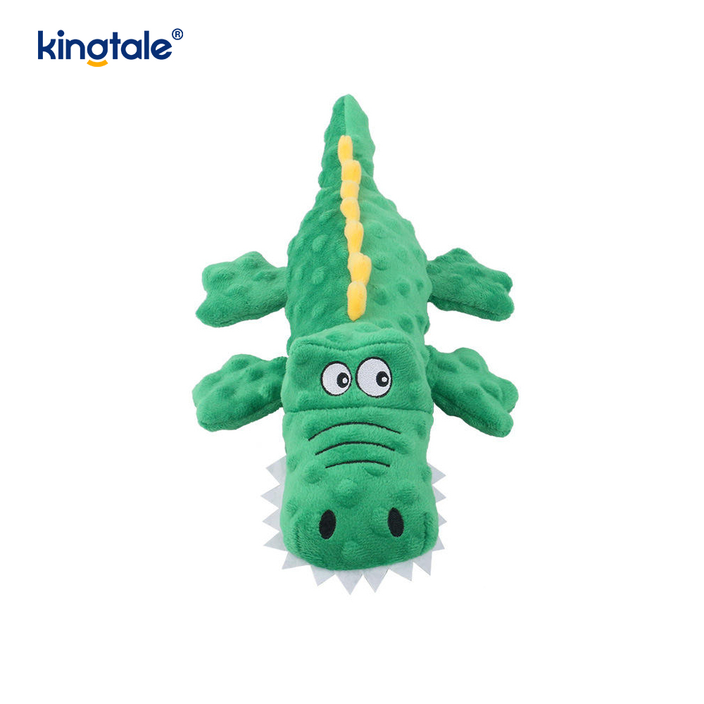 Brinquedo de pelúcia de crocodilo para animais de estimação para limpeza de dentes