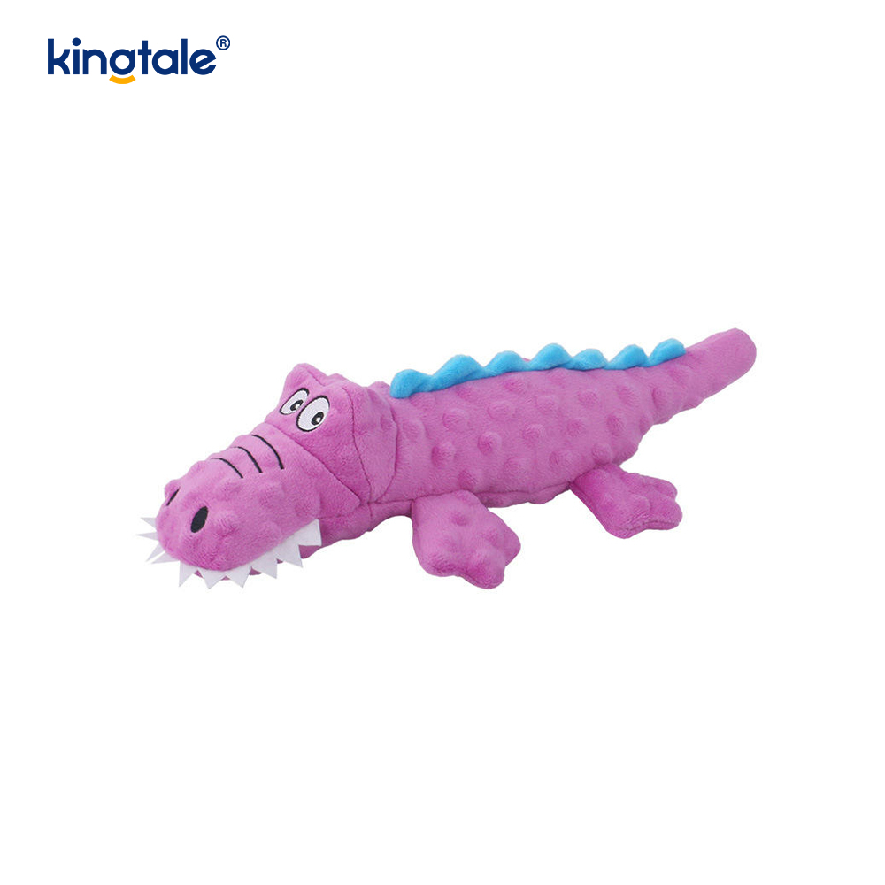 Brinquedo de pelúcia de crocodilo para animais de estimação para limpeza de dentes