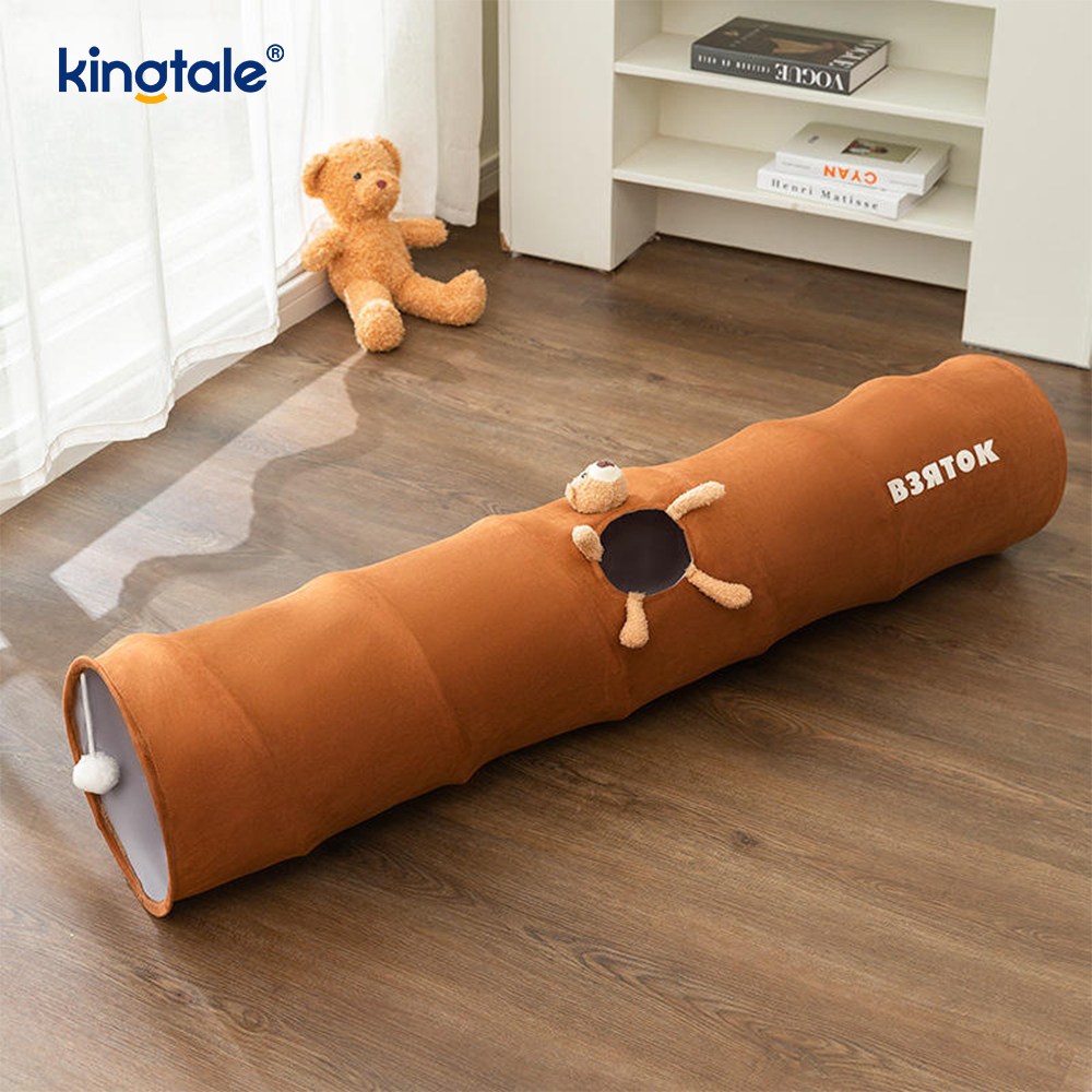 Brinquedo de gato dobrável em linha reta dos desenhos animados túnel de gato unny brinquedo de gato interativo presente para gato