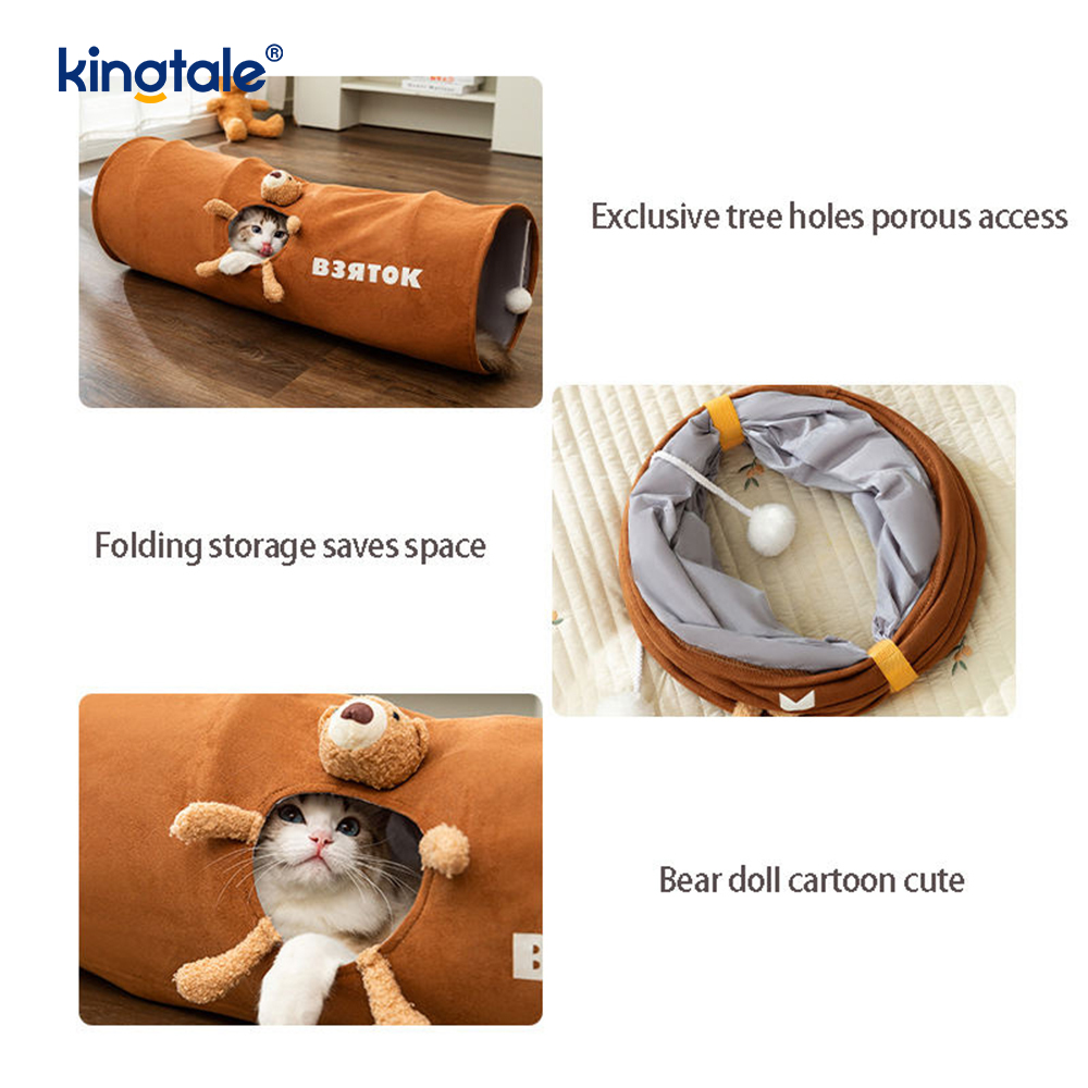 Brinquedo de gato dobrável em linha reta dos desenhos animados túnel de gato unny brinquedo de gato interativo presente para gato