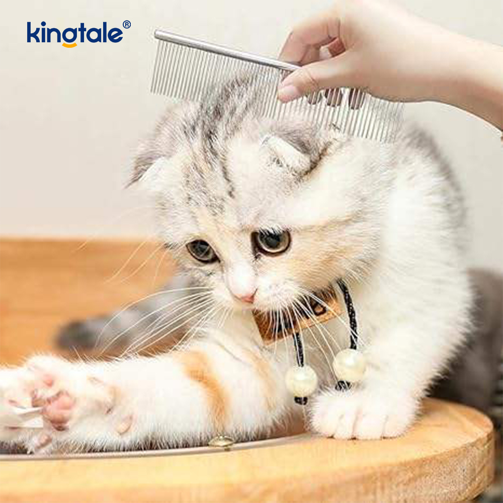 Pentes de aço inoxidável para cães, pente de metal para remoção de emaranhados e nós