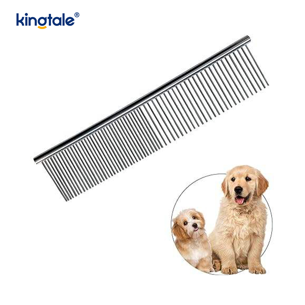 Pentes de aço inoxidável para cães, pente de metal para remoção de emaranhados e nós