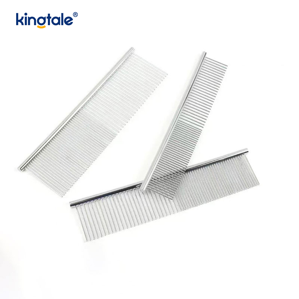 Pentes de aço inoxidável para cães, pente de metal para remoção de emaranhados e nós