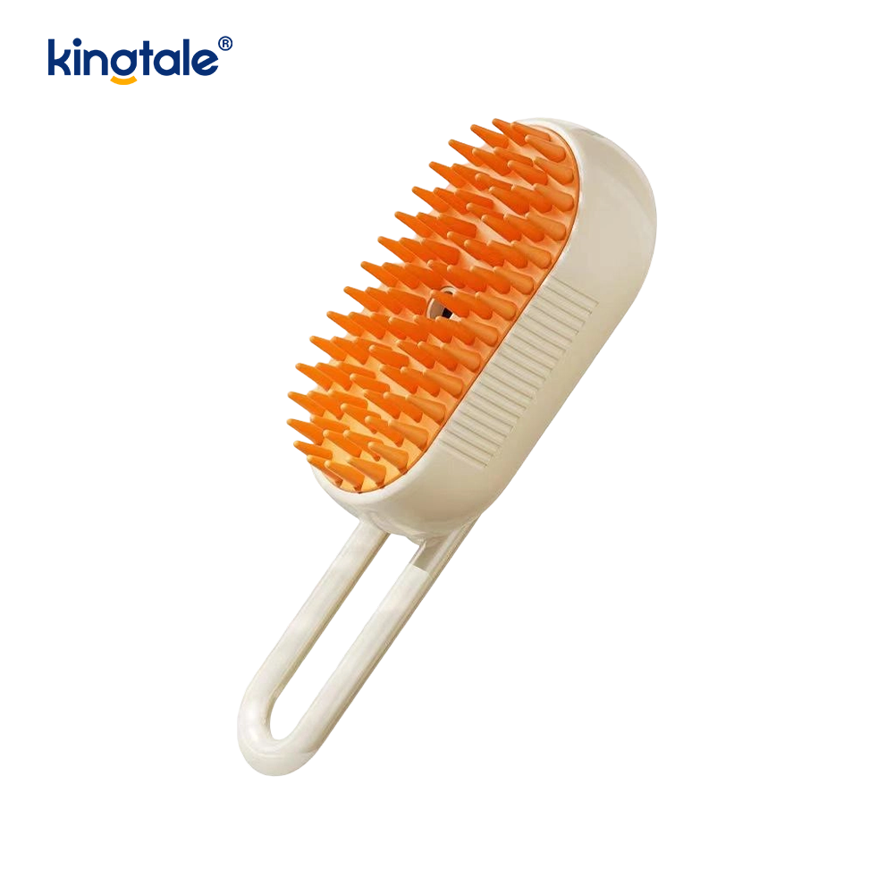 Escova de vapor para gatos 3 em 1, escova para animais de estimação, massagem de silicone, pente removedor de pêlos de cachorro