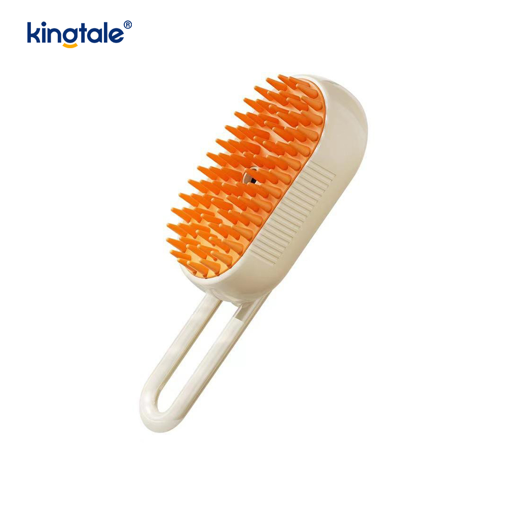 Escova de vapor para gatos 3 em 1, escova para animais de estimação, massagem de silicone, pente removedor de pêlos de cachorro