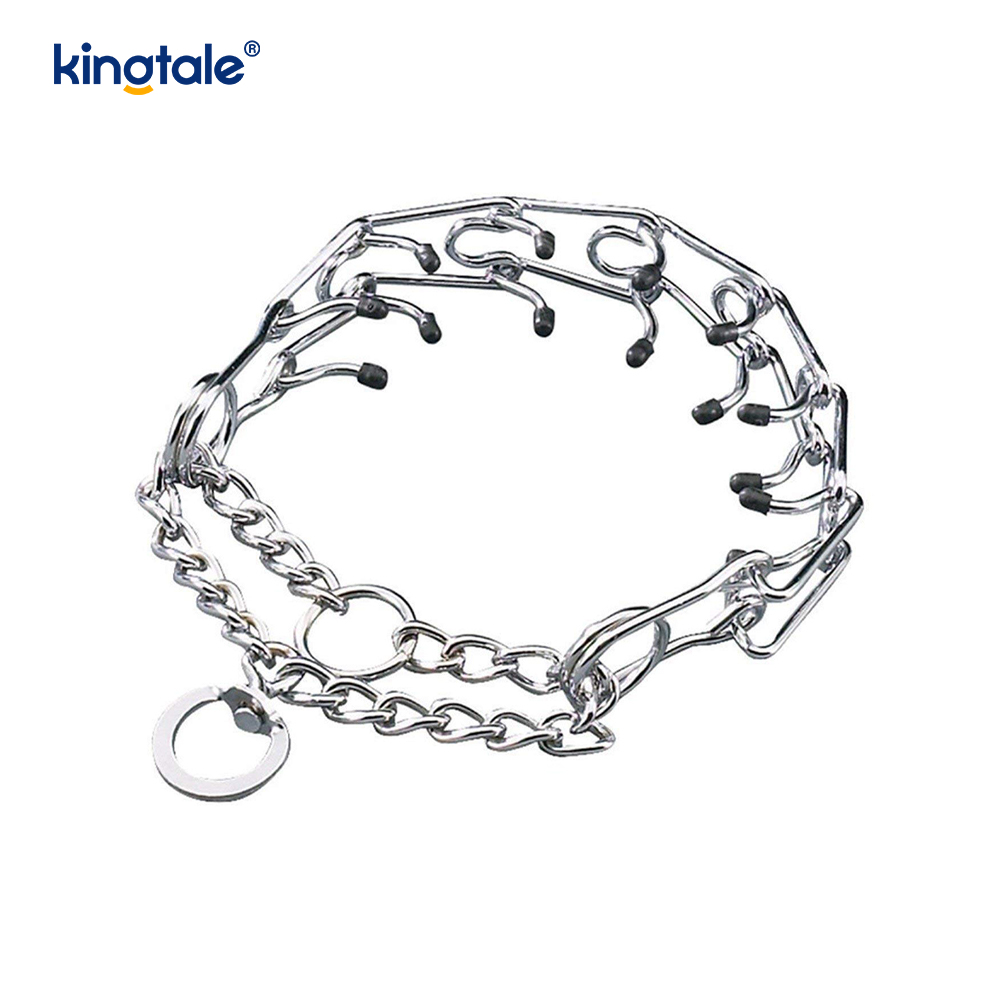 Coleiras de estrangulamento para animais de estimação, aço carbono, metal, coleira de treinamento para cães