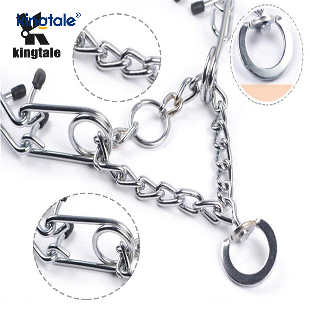 Coleiras de estrangulamento para animais de estimação, aço carbono, metal, coleira de treinamento para cães