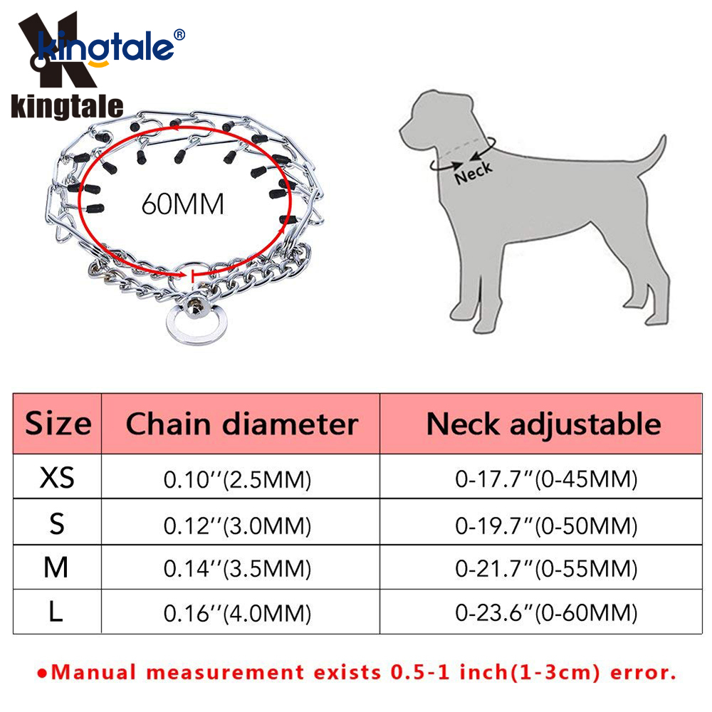Coleiras de estrangulamento para animais de estimação, aço carbono, metal, coleira de treinamento para cães
