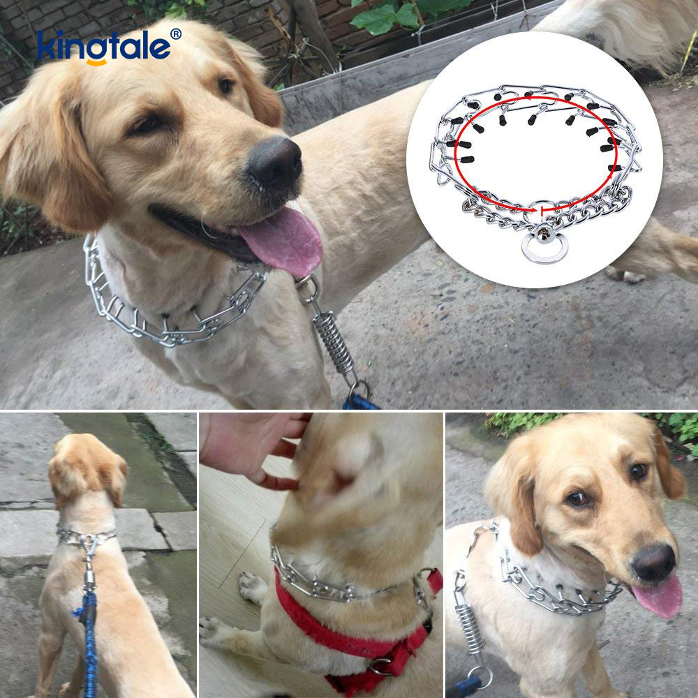 Coleiras de estrangulamento para animais de estimação, aço carbono, metal, coleira de treinamento para cães