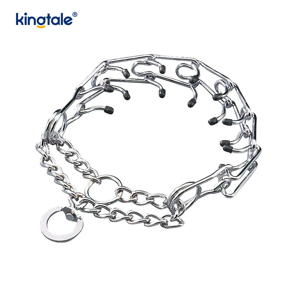 Coleiras de estrangulamento para animais de estimação, aço carbono, metal, coleira de treinamento para cães