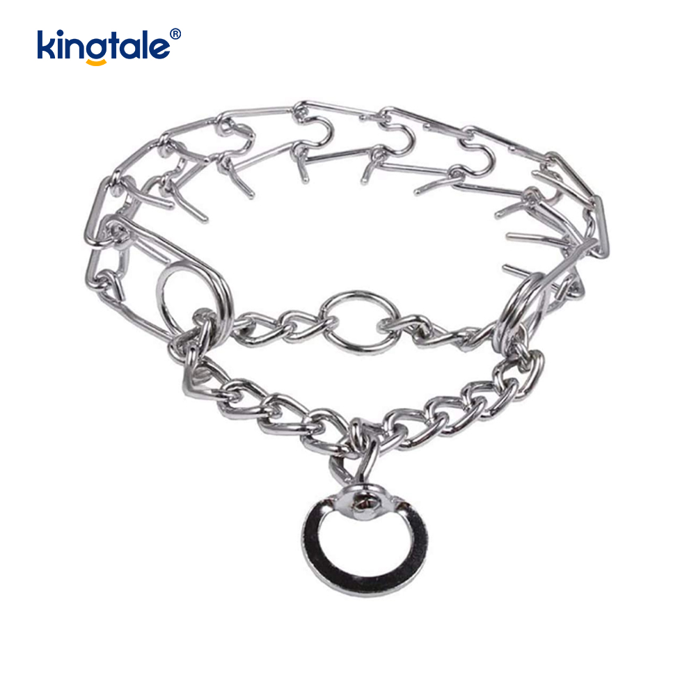 Coleiras de estrangulamento para animais de estimação, aço carbono, metal, coleira de treinamento para cães