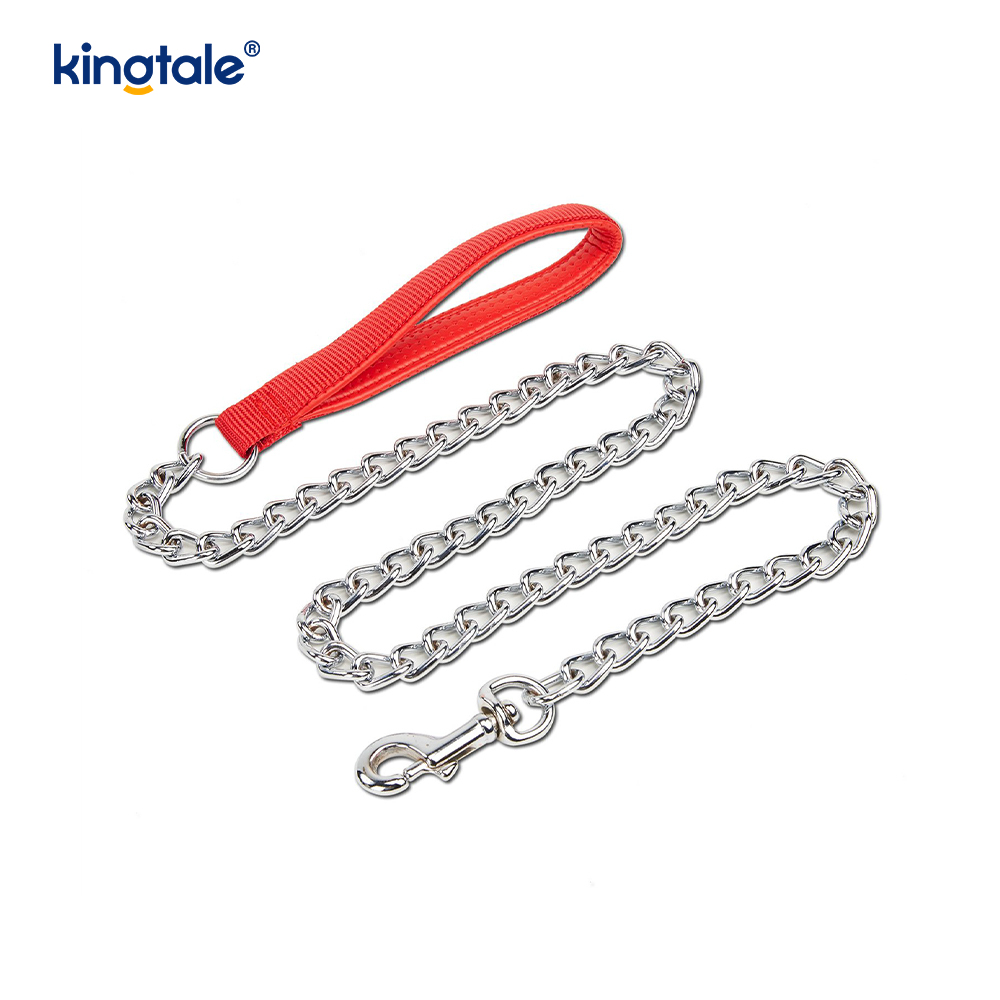 Ligação resistente da corrente do cão do metal feito sob encomenda com punho da espuma para cães
