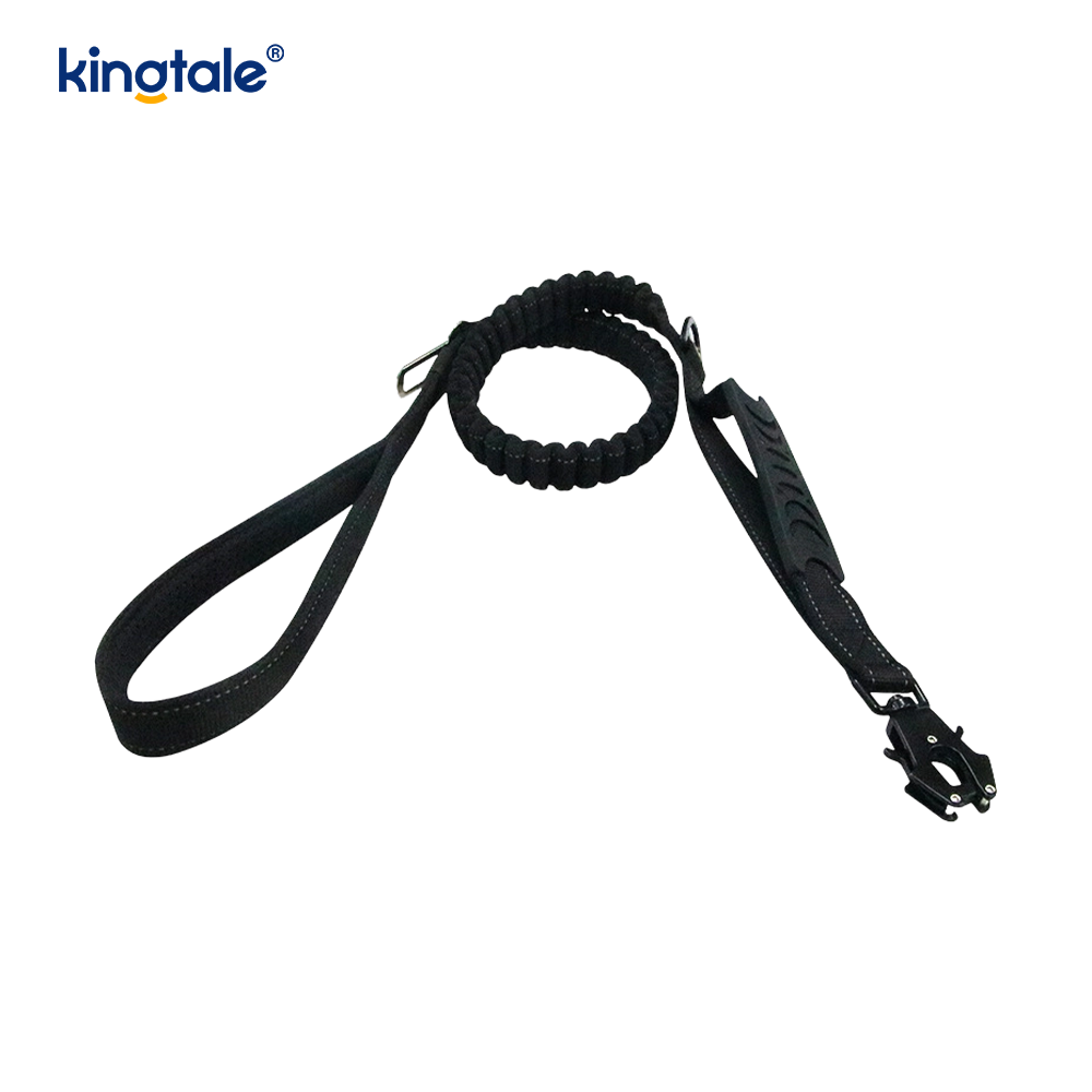 Reflexivo sem tração resistente tático coleira de cachorro trela bungee lead