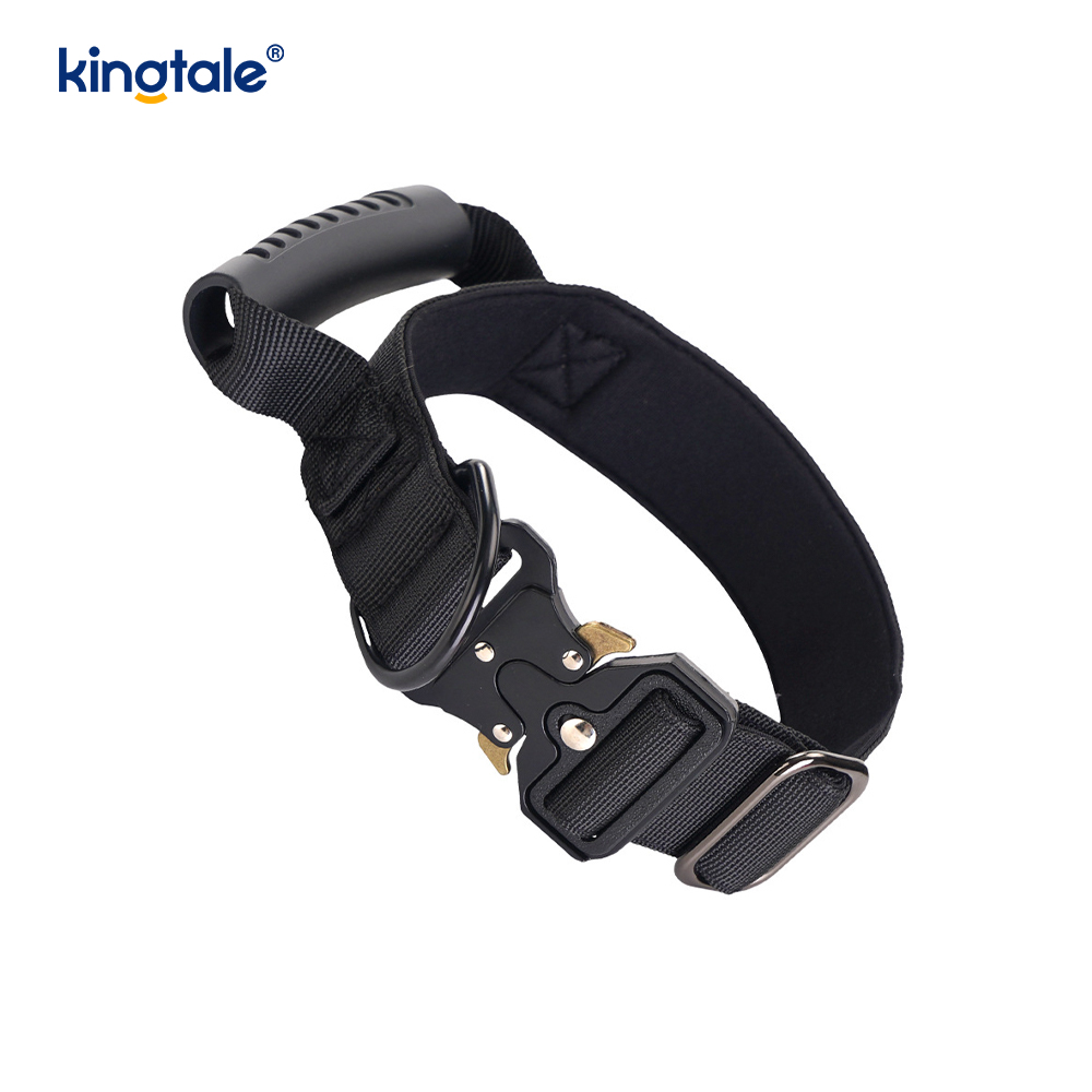 Alça de controle de nylon para treinamento tático e colar com fivela de metal de liberação rápida