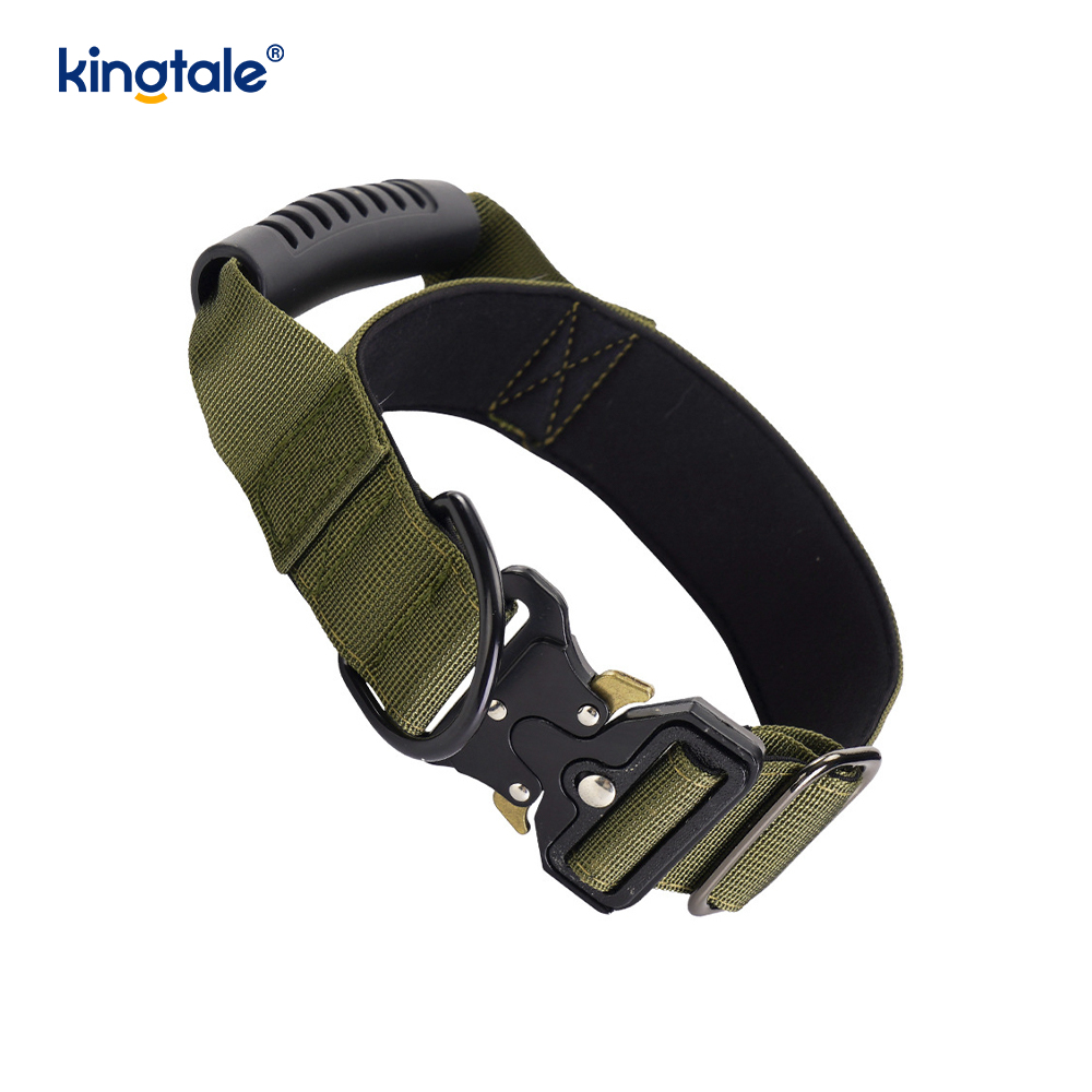 Alça de controle de nylon para treinamento tático e colar com fivela de metal de liberação rápida
