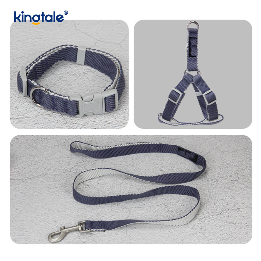 Conjunto de coleira de arnês para cães com padrão de impressão OEM / ODM personalizado
