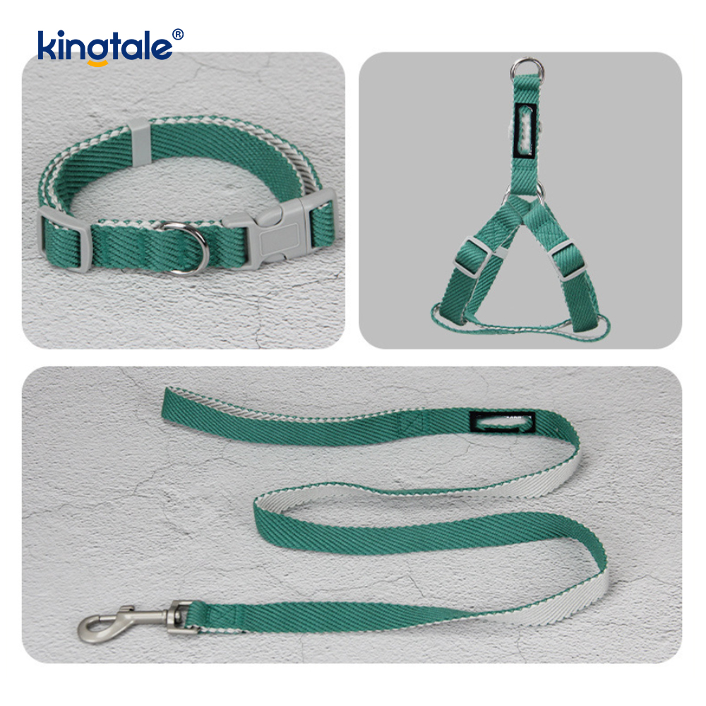 Conjunto de coleira de arnês para cães com padrão de impressão OEM / ODM personalizado