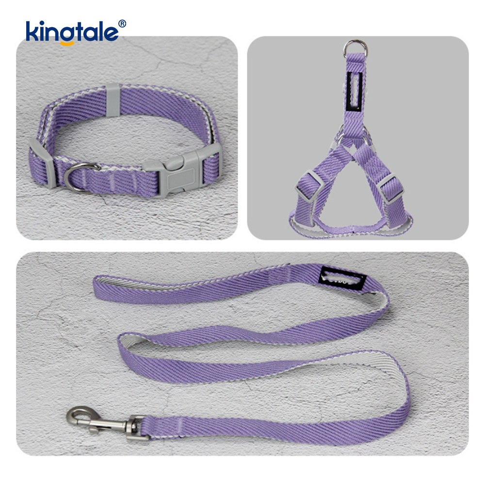 Conjunto de coleira de arnês para cães com padrão de impressão OEM / ODM personalizado