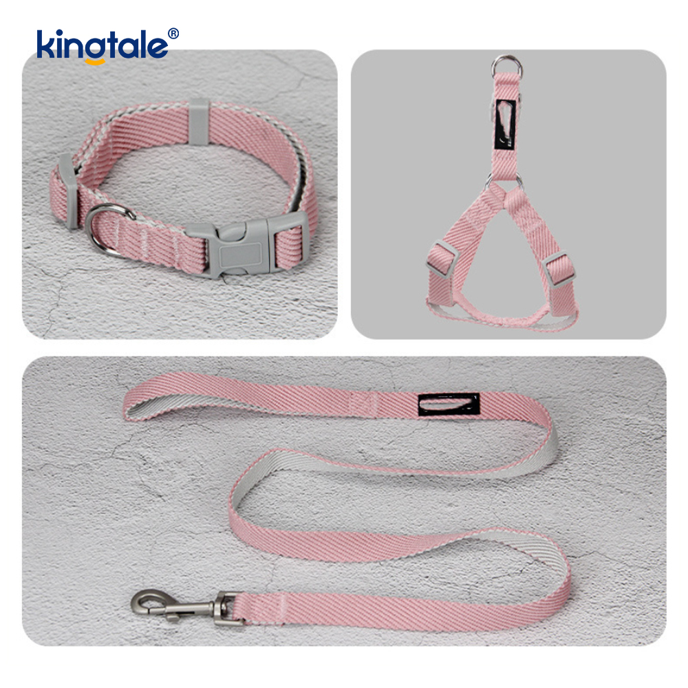 Conjunto de coleira de arnês para cães com padrão de impressão OEM / ODM personalizado