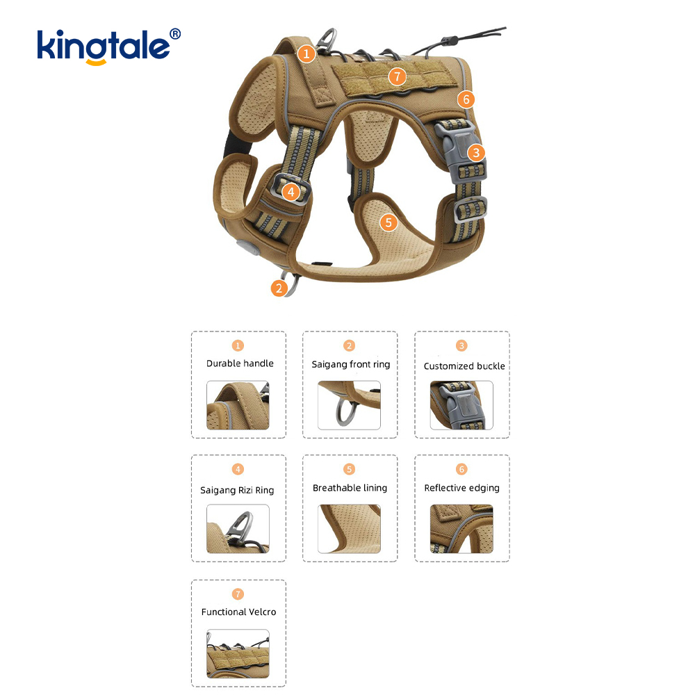 Sólido sem tração Nylon Heavy Duty Dog Belt Vest Training Harnesses Peito